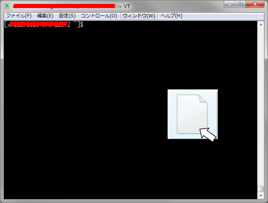 TeraTermに公開鍵をドラッグ&ドロップ。